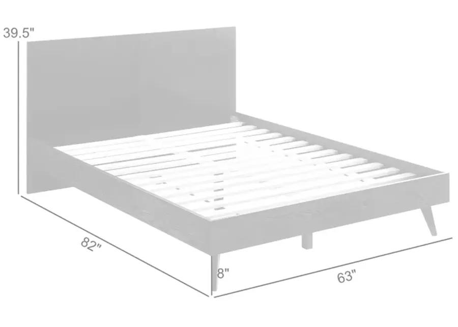 Petra Queen Platform Wood Bed Frame in Black Finish