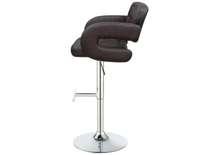 Brandi Adjustable Bar Stool Chrome and Brown