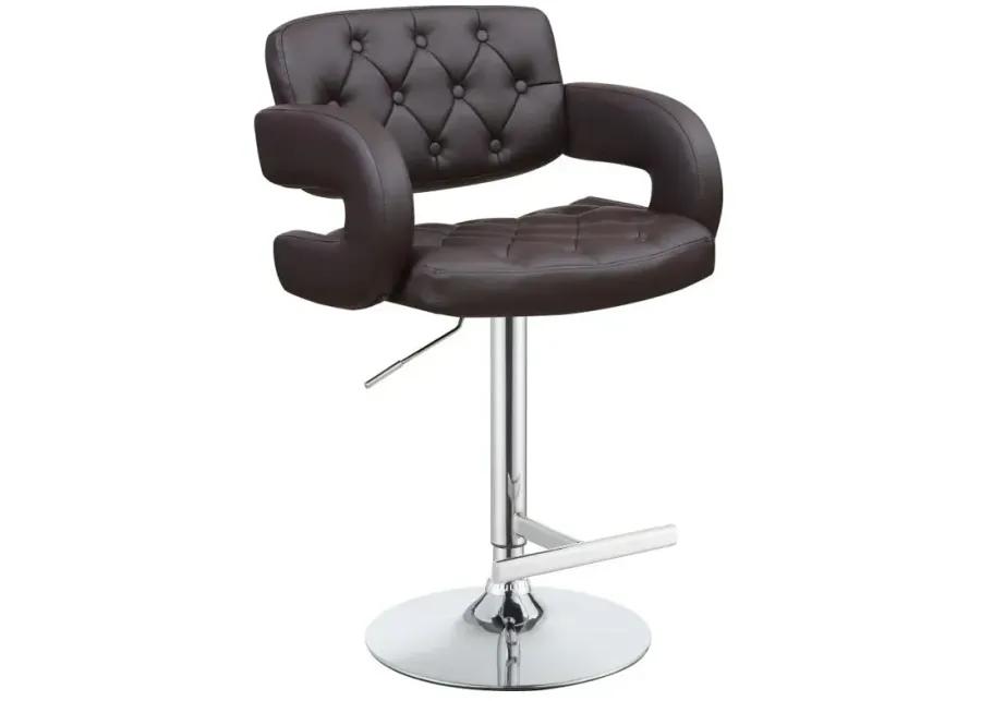 Brandi Adjustable Bar Stool Chrome and Brown