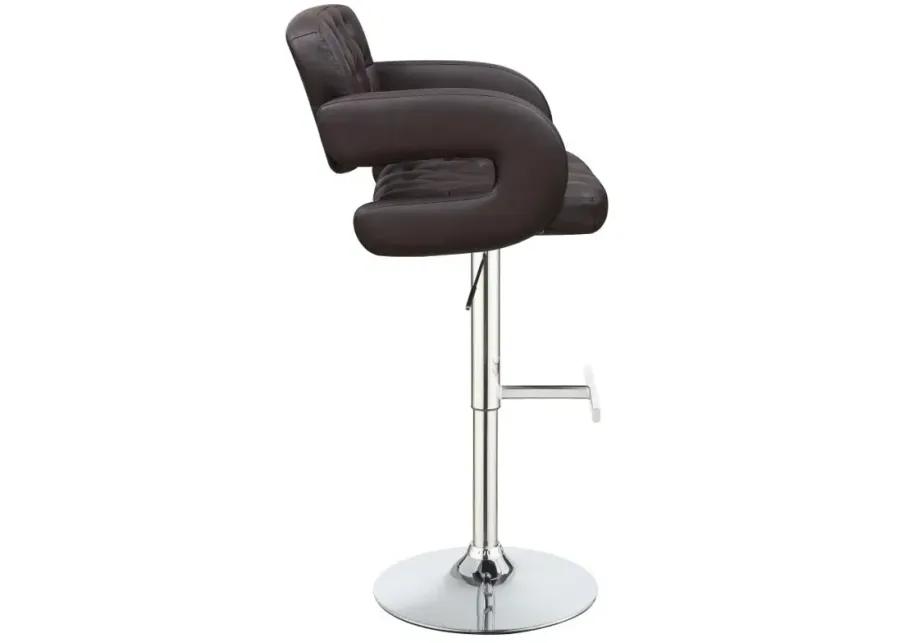 Brandi Adjustable Bar Stool Chrome and Brown