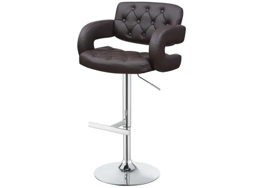 Brandi Adjustable Bar Stool Chrome and Brown