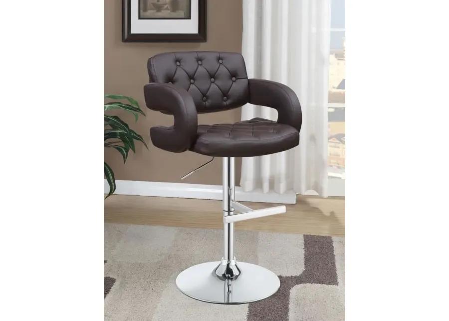 Brandi Adjustable Bar Stool Chrome and Brown