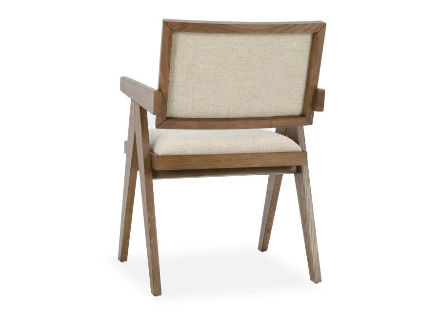 Dolton Top Grain Leather Arm Chair in Beige