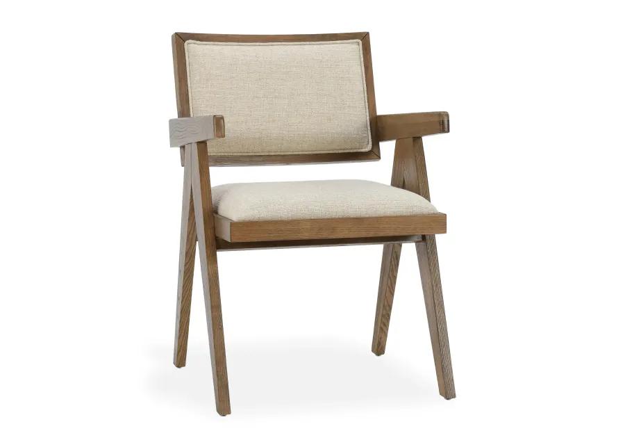 Dolton Top Grain Leather Arm Chair in Beige