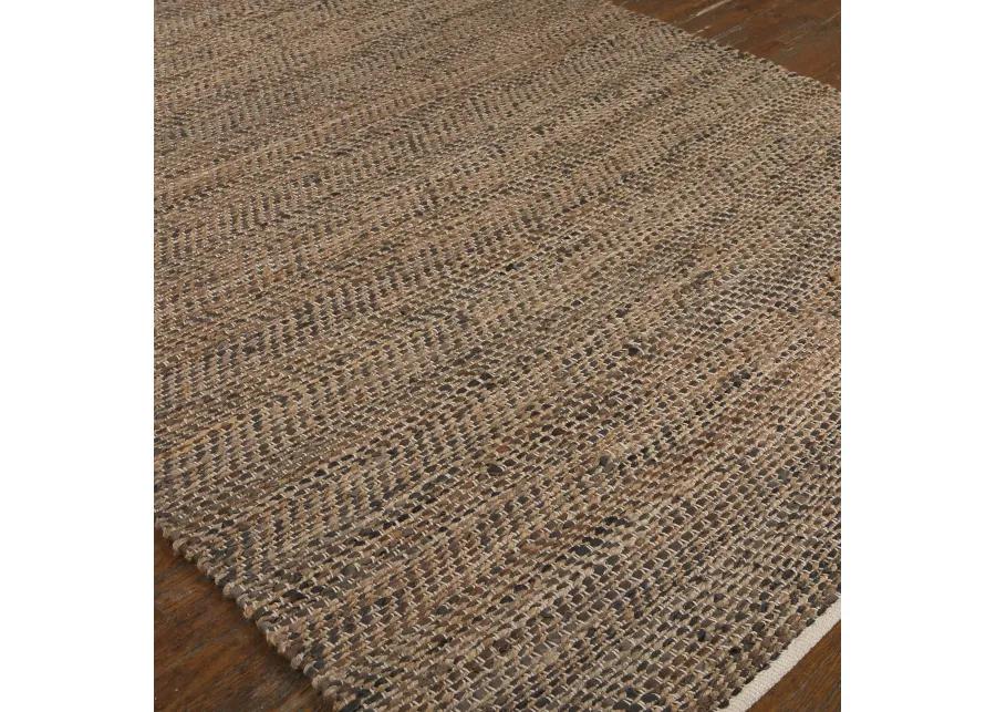 Tobais 5 X 8 Rescued Leather & Hemp Rug