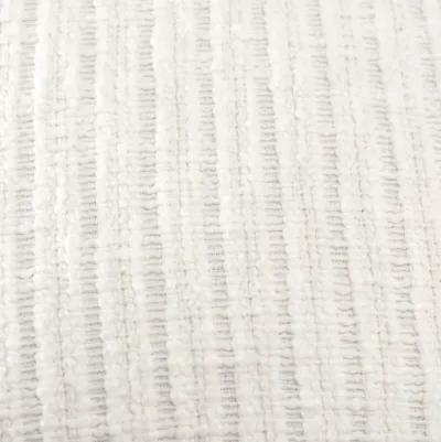 Stripe Patterned Solid White Pillow