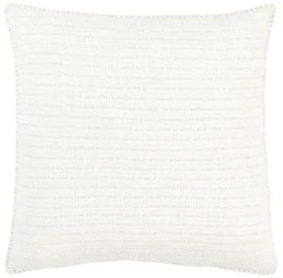 Stripe Patterned Solid White Pillow