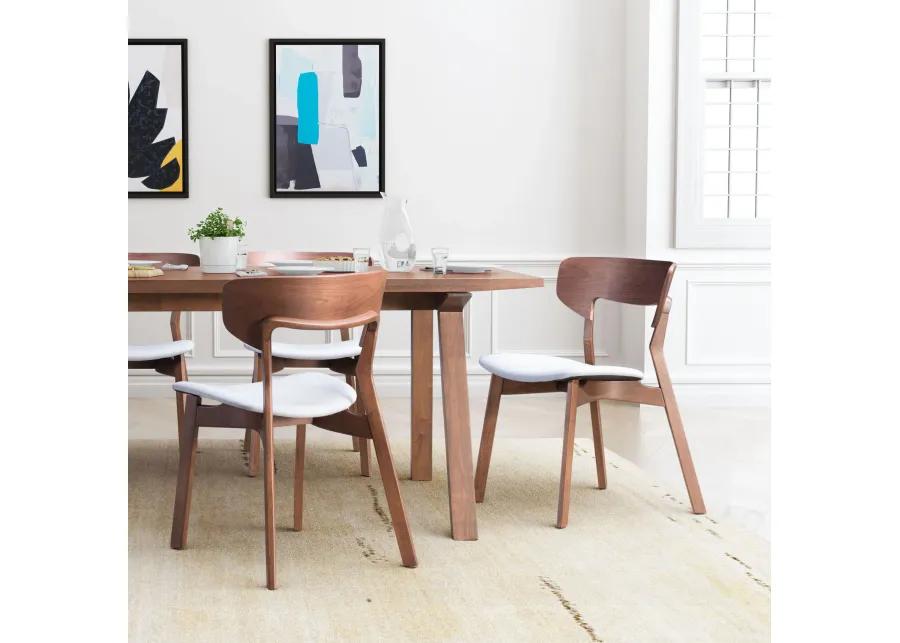 Russell Dining Chair (Set of 2) Walnut & Light Gray