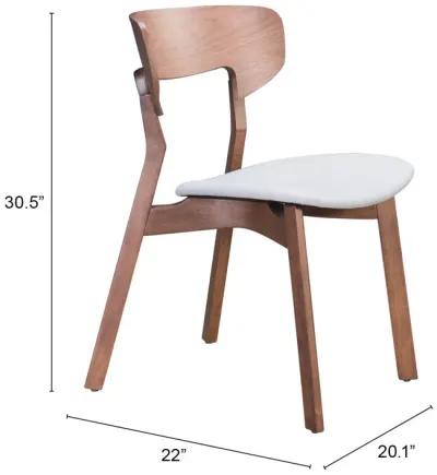 Russell Dining Chair (Set of 2) Walnut & Light Gray