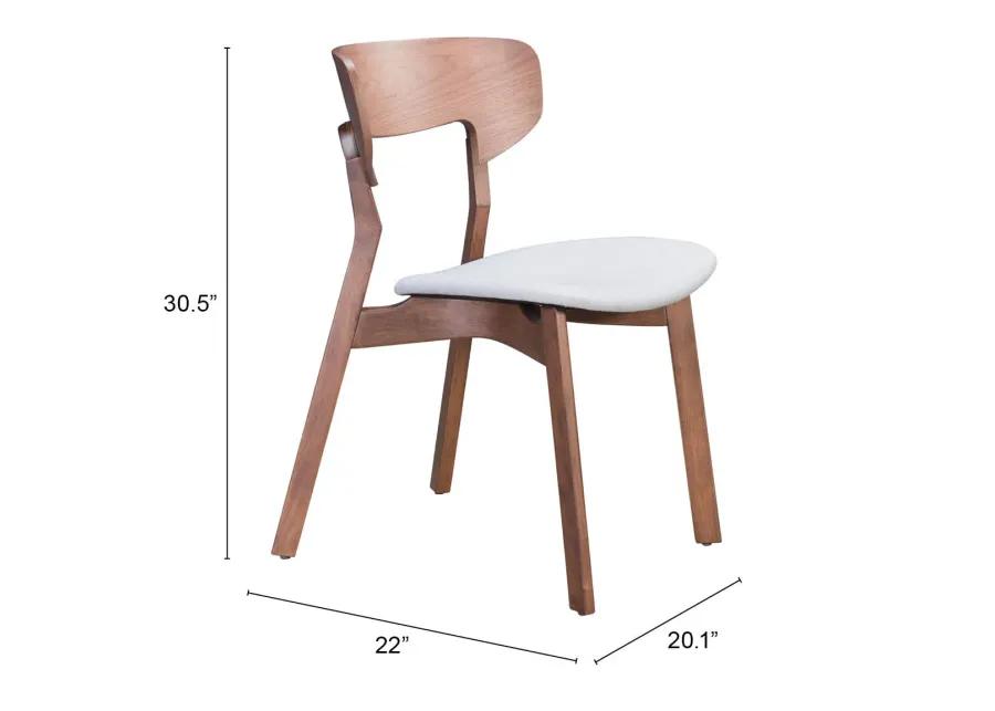 Russell Dining Chair (Set of 2) Walnut & Light Gray