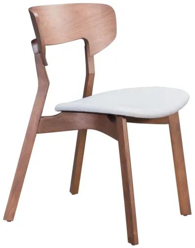 Russell Dining Chair (Set of 2) Walnut & Light Gray