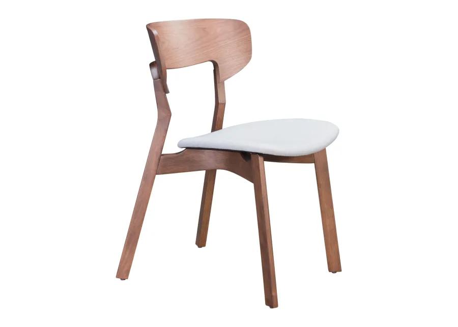 Russell Dining Chair (Set of 2) Walnut & Light Gray