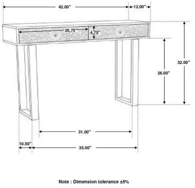 Draco Console Table with Hand Carved Drawers Natural