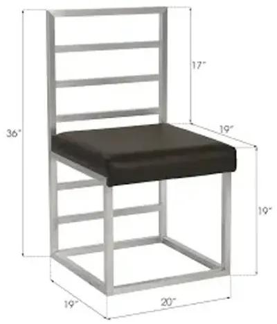 ladder dining chair , gray/silver finish