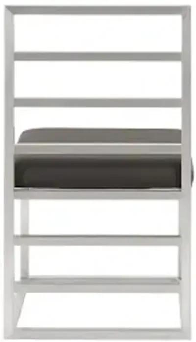 ladder dining chair , gray/silver finish