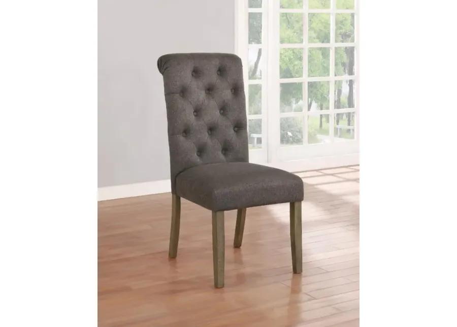 Balboa Tufted Back Side Chairs Rustic Brown and Grey (Set of 2)