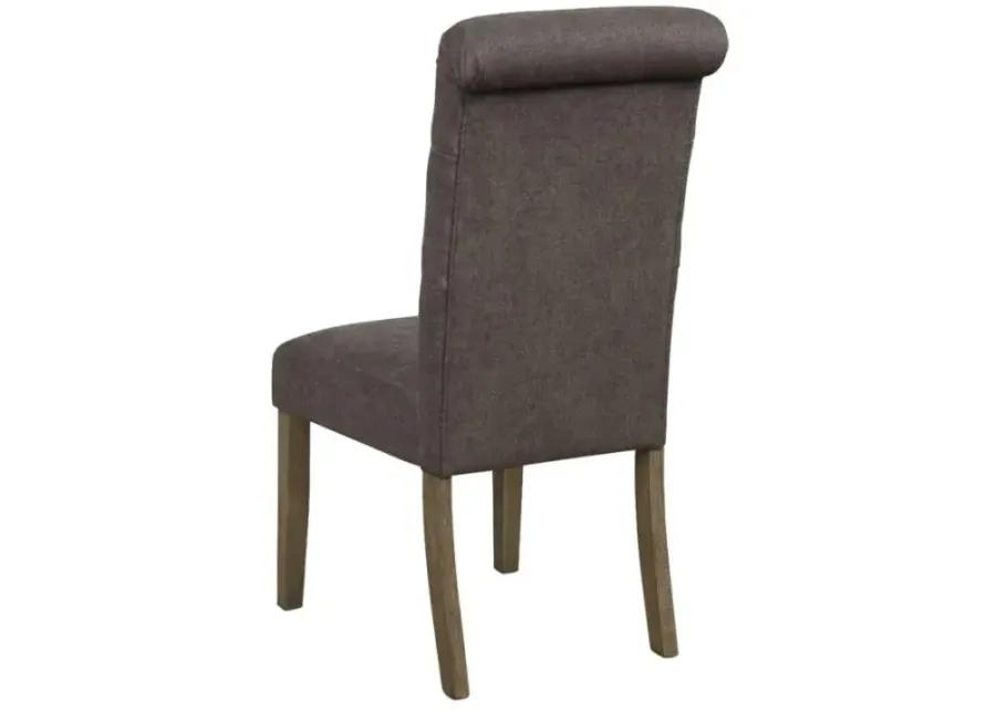 Balboa Tufted Back Side Chairs Rustic Brown and Grey (Set of 2)