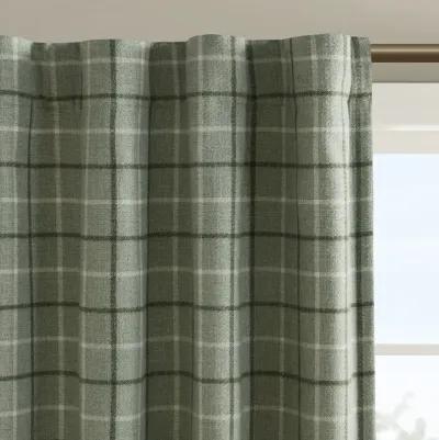 Anaheim Plaid Rod Pocket and Back Tab Curtain Panel with Fleece Lining