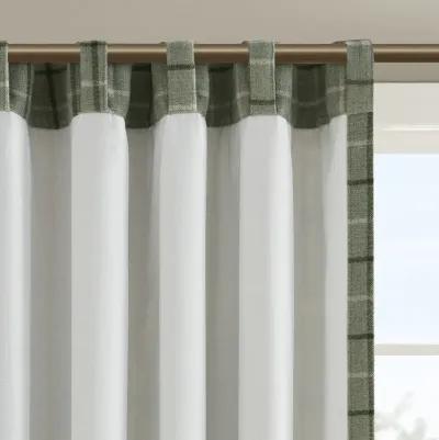 Anaheim Plaid Rod Pocket and Back Tab Curtain Panel with Fleece Lining