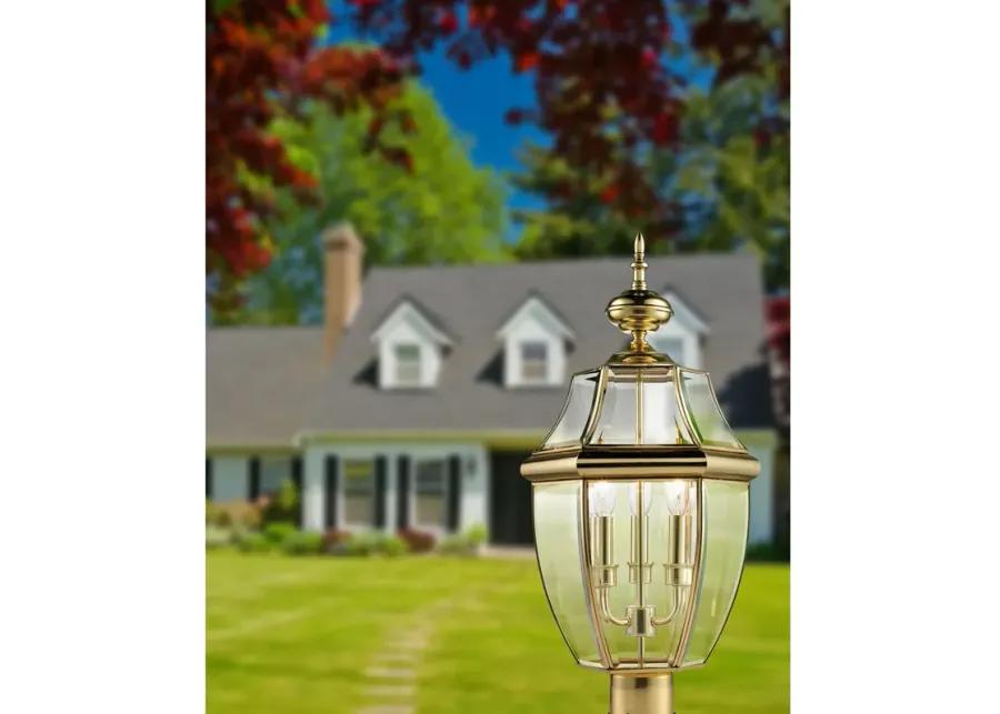 Ashford 3-Light Post Mount Lantern in Antique Brass - Large