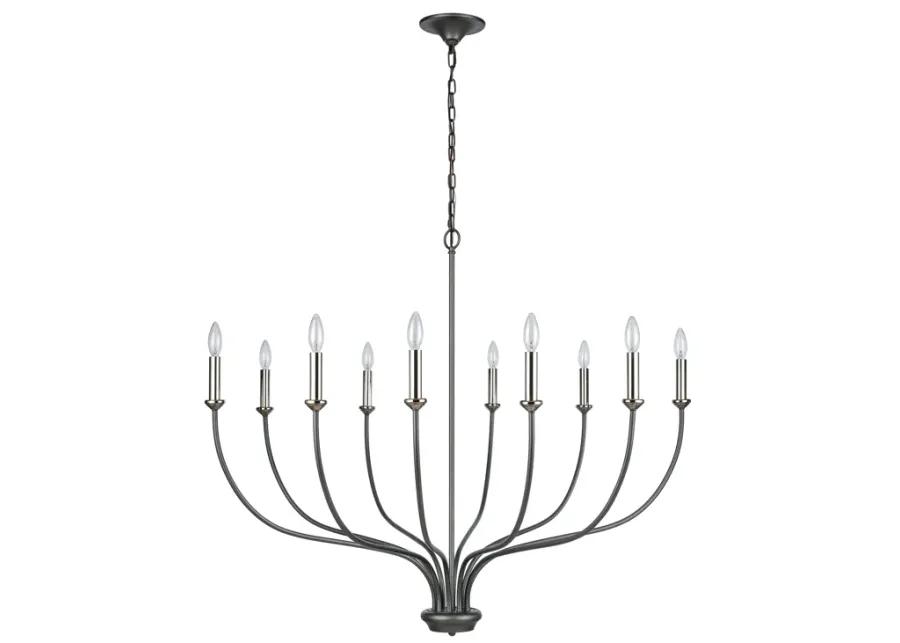 Madeline 45" Wide 10-Light Chandelier - Dark Gray