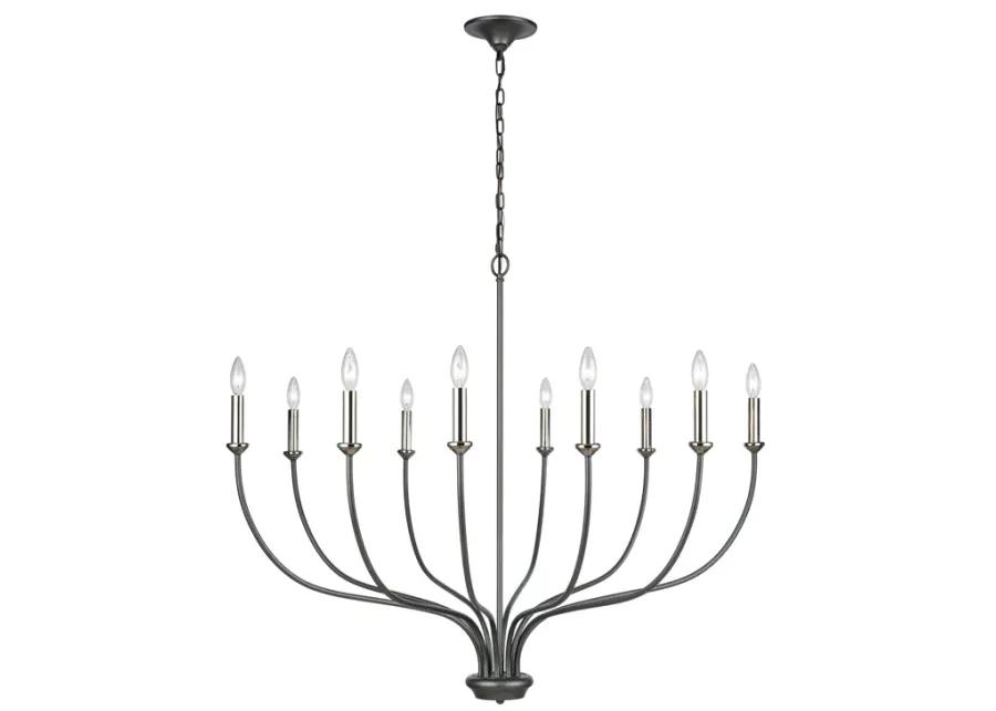 Madeline 45" Wide 10-Light Chandelier - Dark Gray