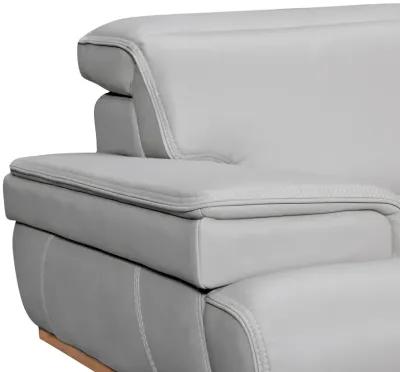 Prato 89" Dove Gray Leather Sofa