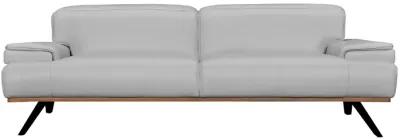 Prato 89" Dove Gray Leather Sofa