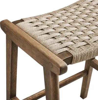 Saoirse Woven Rope Wood Counter Stool - Set of 2