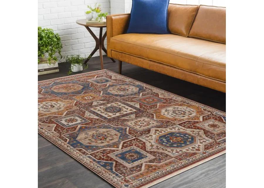 Hana Rustic Vintage Southwestern Floral Area Rug 5' x 8'