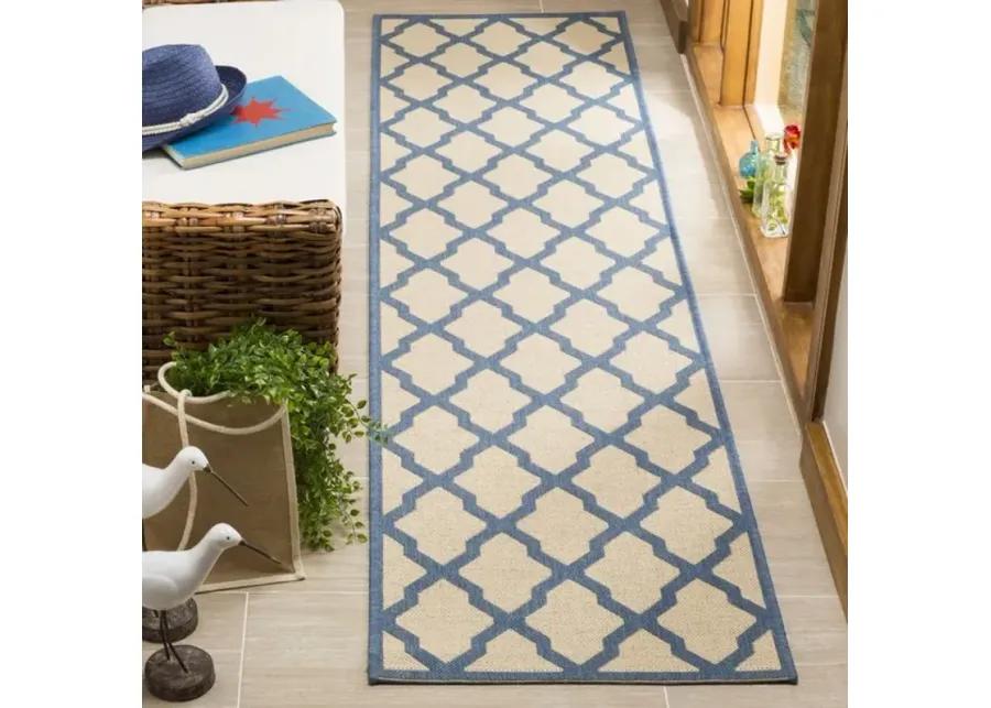 LINDEN 122 Collection LND122N-28 Cream / Blue 2'-2" X 8'