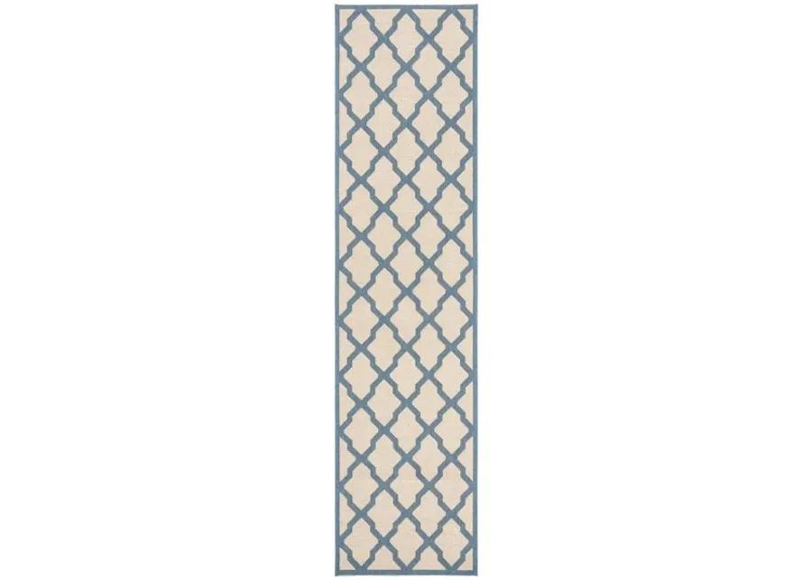 LINDEN 122 Collection LND122N-28 Cream / Blue 2'-2" X 8'