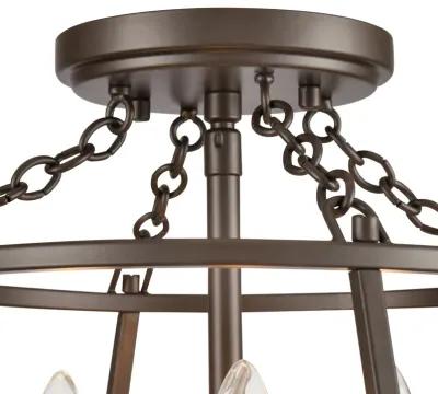 Joanie 13'' Wide 3-Light Semi Flush Mount - Old Bronze