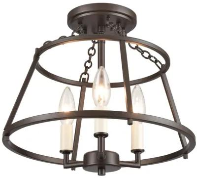 Joanie 13'' Wide 3-Light Semi Flush Mount - Old Bronze