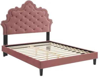 Sasha Button-Tufted Performance Velvet King Bed