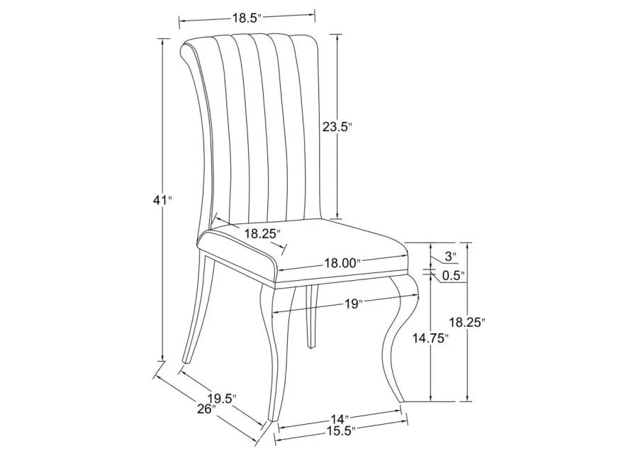 Betty Upholstered Side Chairs Ink Blue and Chrome (Set of 4)