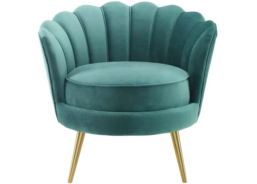 Admire Scalloped Edge Performance Velvet Accent Armchair