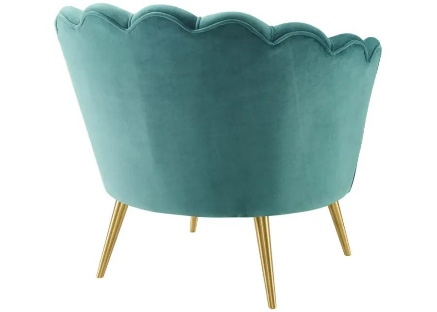 Admire Scalloped Edge Performance Velvet Accent Armchair