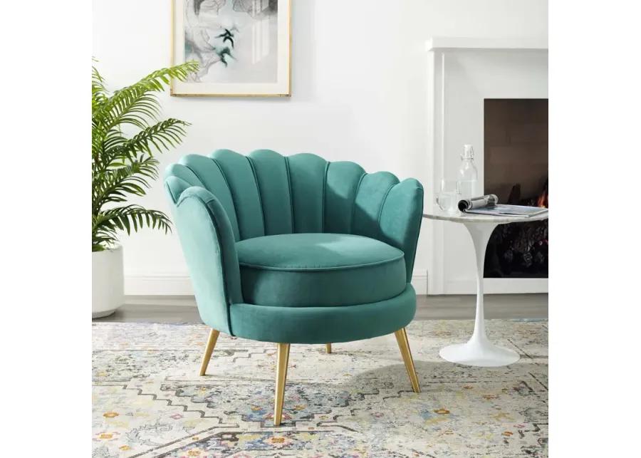 Admire Scalloped Edge Performance Velvet Accent Armchair