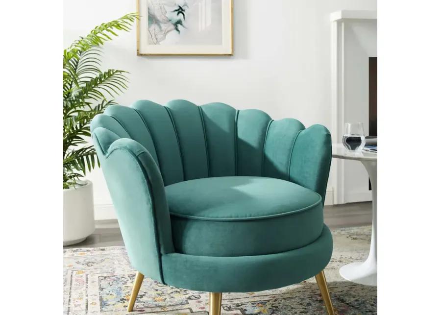 Admire Scalloped Edge Performance Velvet Accent Armchair