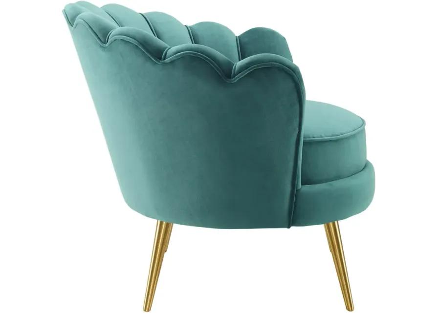 Admire Scalloped Edge Performance Velvet Accent Armchair