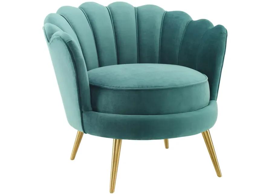 Admire Scalloped Edge Performance Velvet Accent Armchair