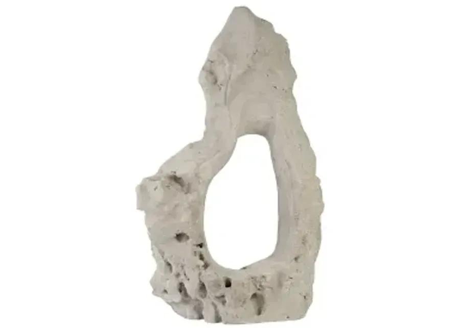 colossal cast stone sculpture, single hole, roman stone