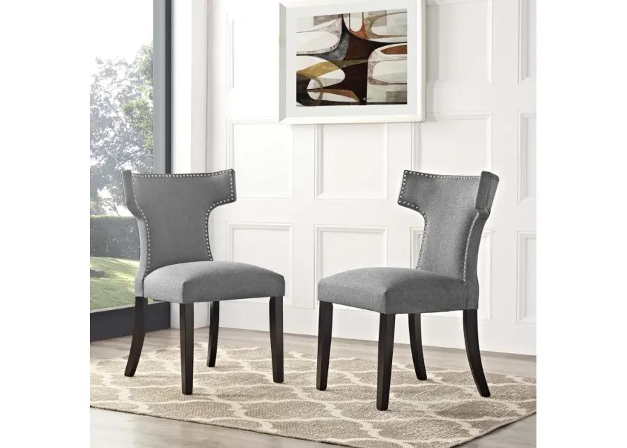 Curve Dining Side Chair Fabric Set of 2