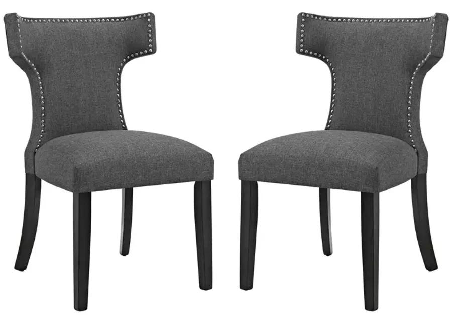 Curve Dining Side Chair Fabric Set of 2