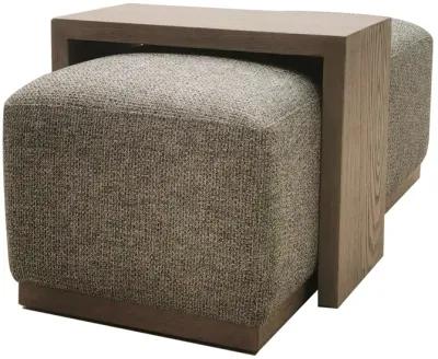 CH Tweed/Multi Peggy Bench/Cocktail Ottoman With Table