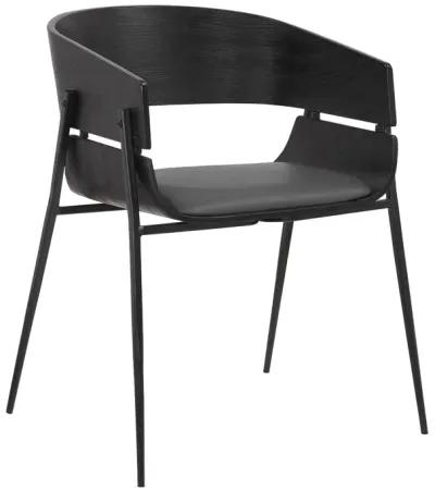 Bronte Wood and Metal Contemporary Dining Room Chairs Set of 2