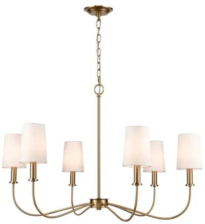 West Point 36" Wide 6-Light Chandelier - Brass