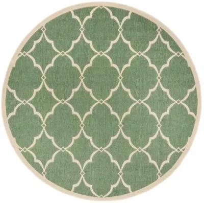 LINDEN 125 Collection LND125Y-6R Green / Creme 6'-7" X 6'-7" Round