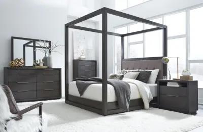 Oxford Queen-Size Canopy Bed in Dolphin